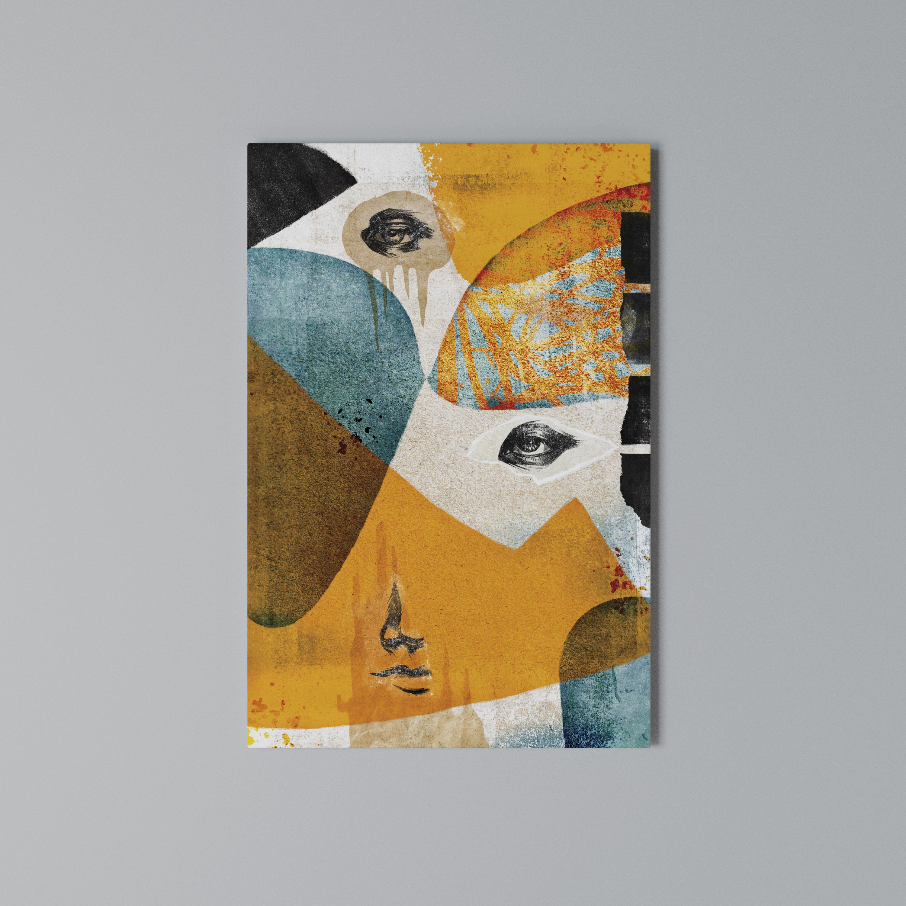 ABSTRACT FACES Vertical Canvas Print