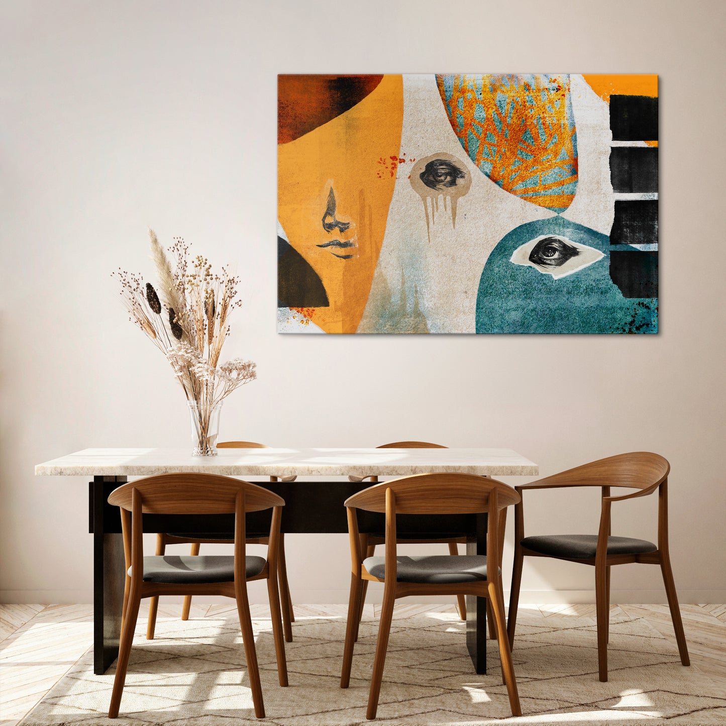 ABSTRACT FACES Horizontal Canvas Print