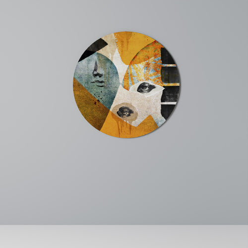 ABSTRACT FACES Runde Wanddekoration Ø 69 cm