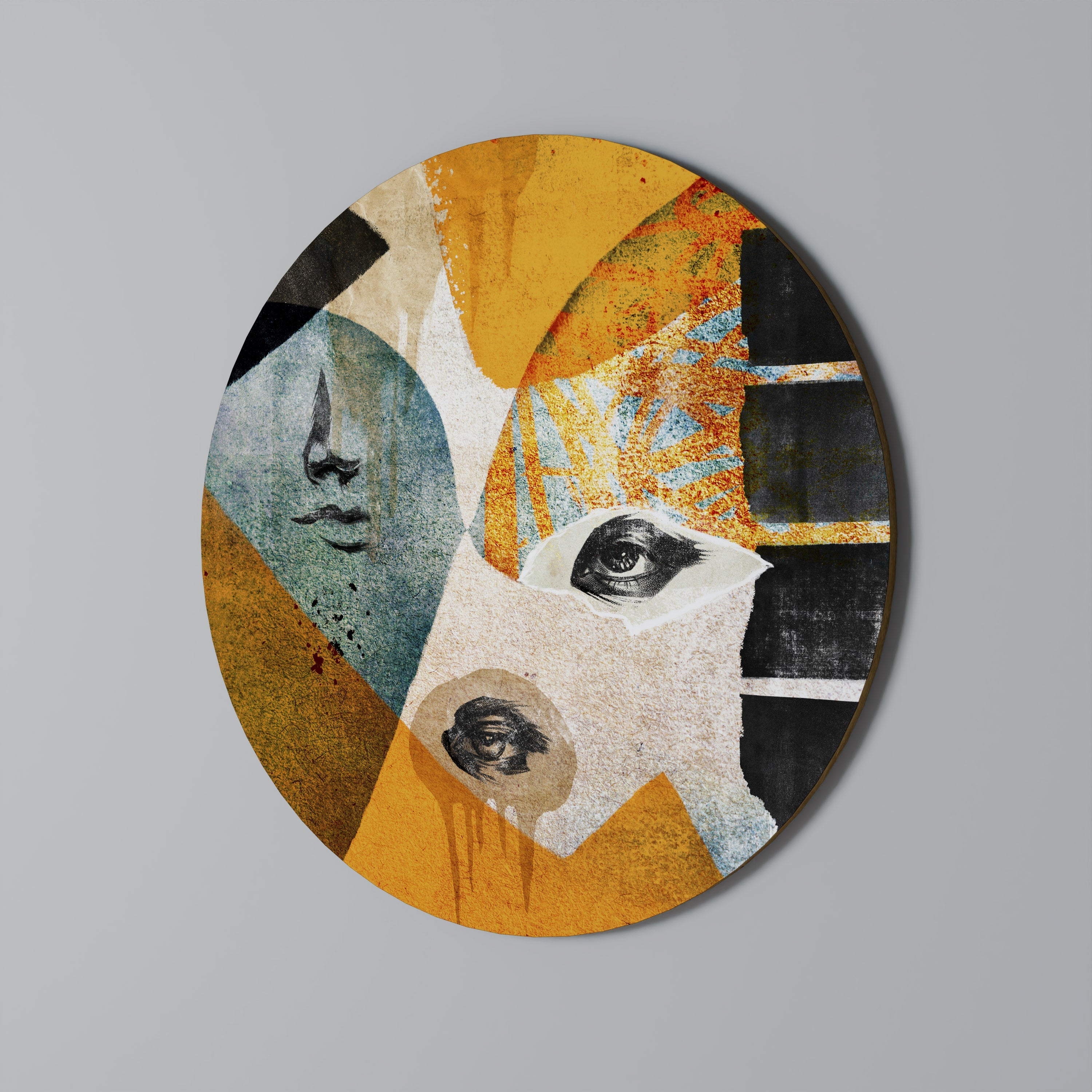 ABSTRAKTE GESICHTER Runde Wandkunst