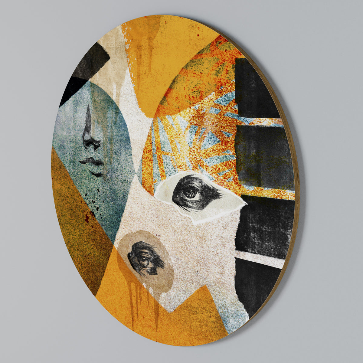 ABSTRACT FACES Rundes Wandbild