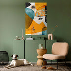 ABSTRACT FACES Selbstklebendes Poster - Hochformat