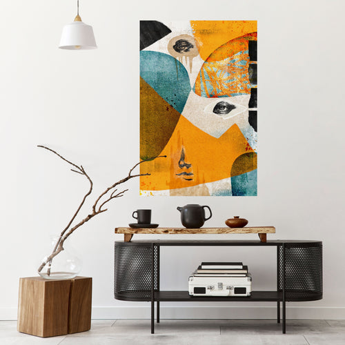 ABSTRACT FACES Selbstklebendes Poster - Hochformat