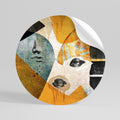 ABSTRACT FACES Peel and Stick Round Sticker