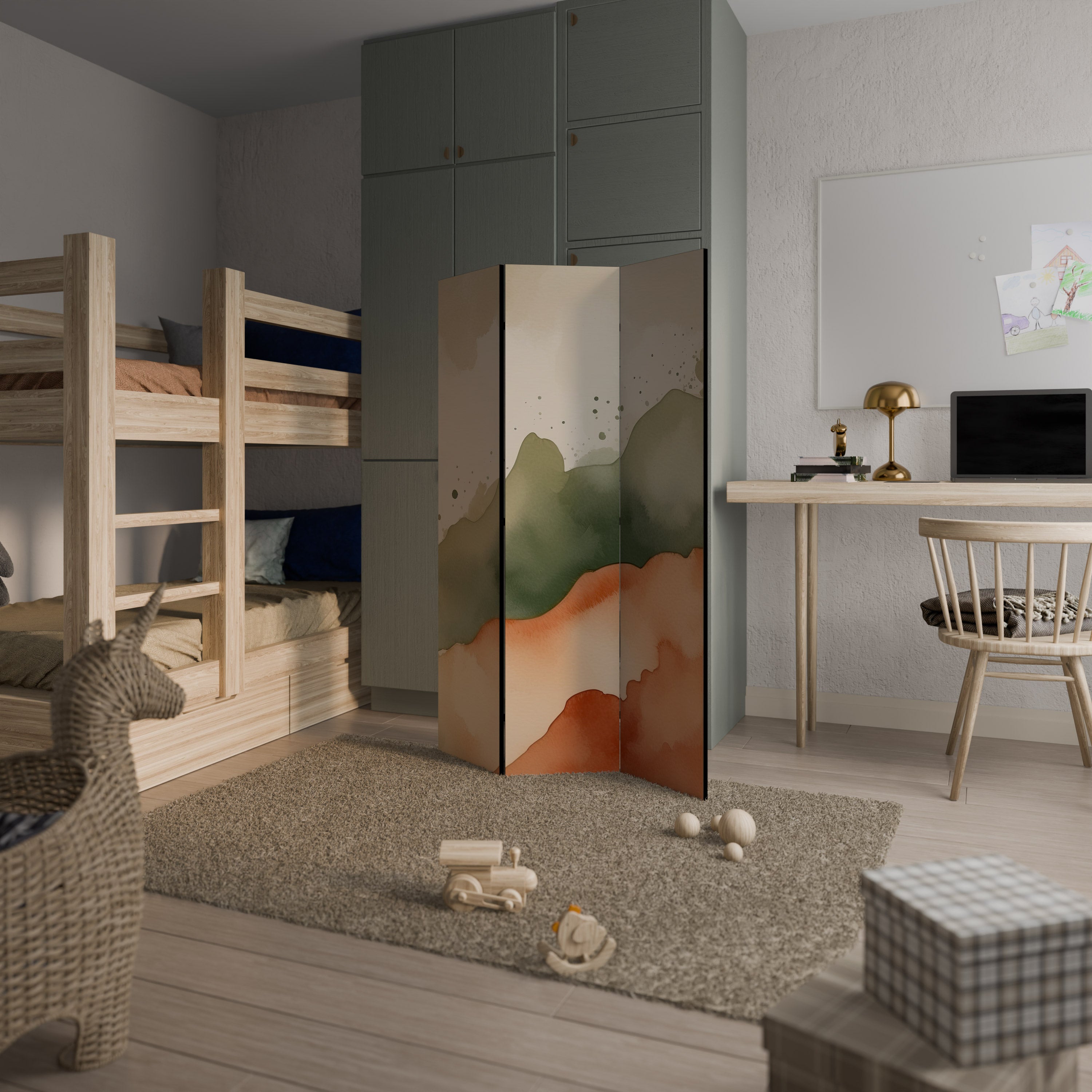 WATERCOLOUR PEAKS 3-teiliger Paravent