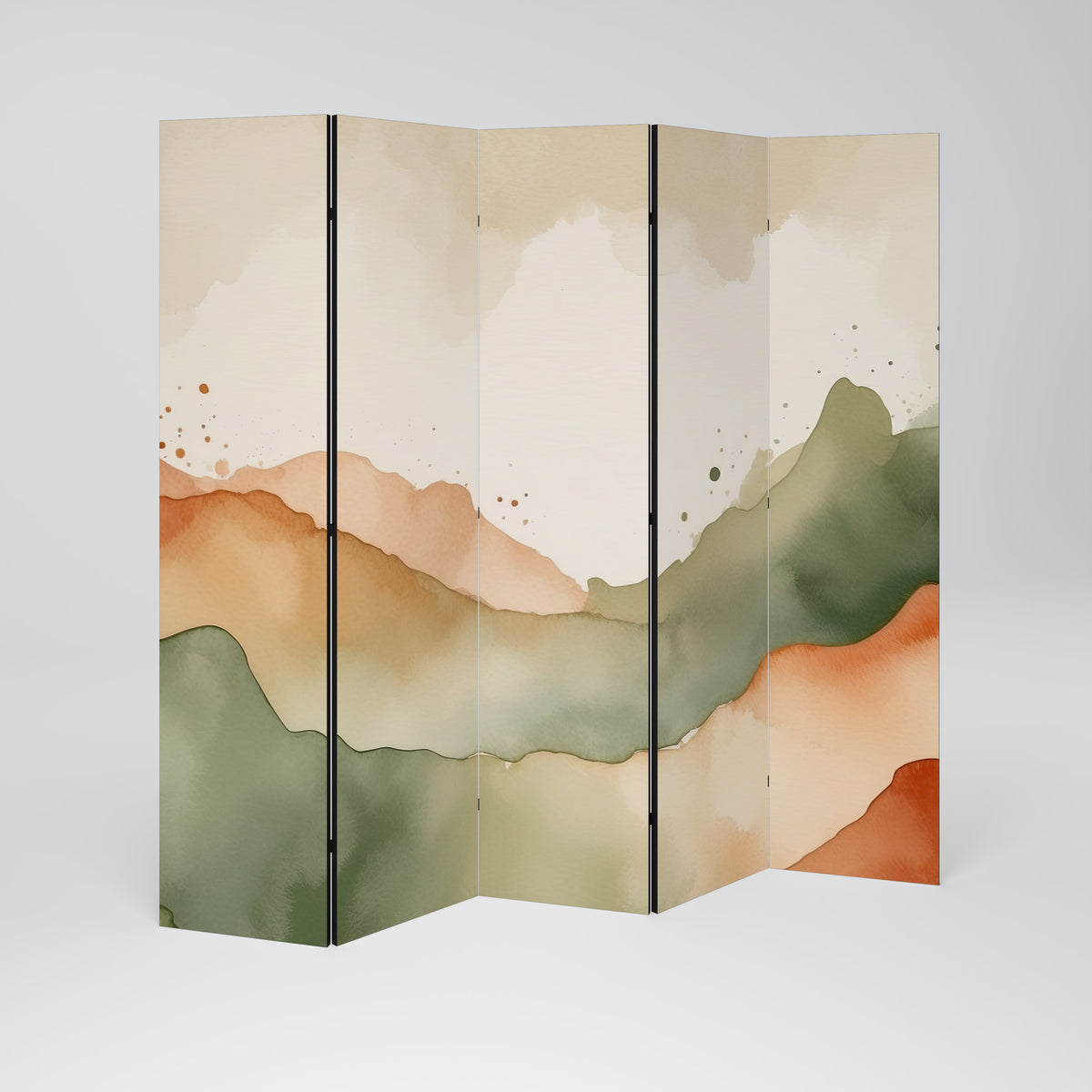 WATERCOLOUR PEAKS 5-teiliger Paravent
