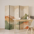 WATERCOLOUR PEAKS Dekorativer Paravent - 5-teilig