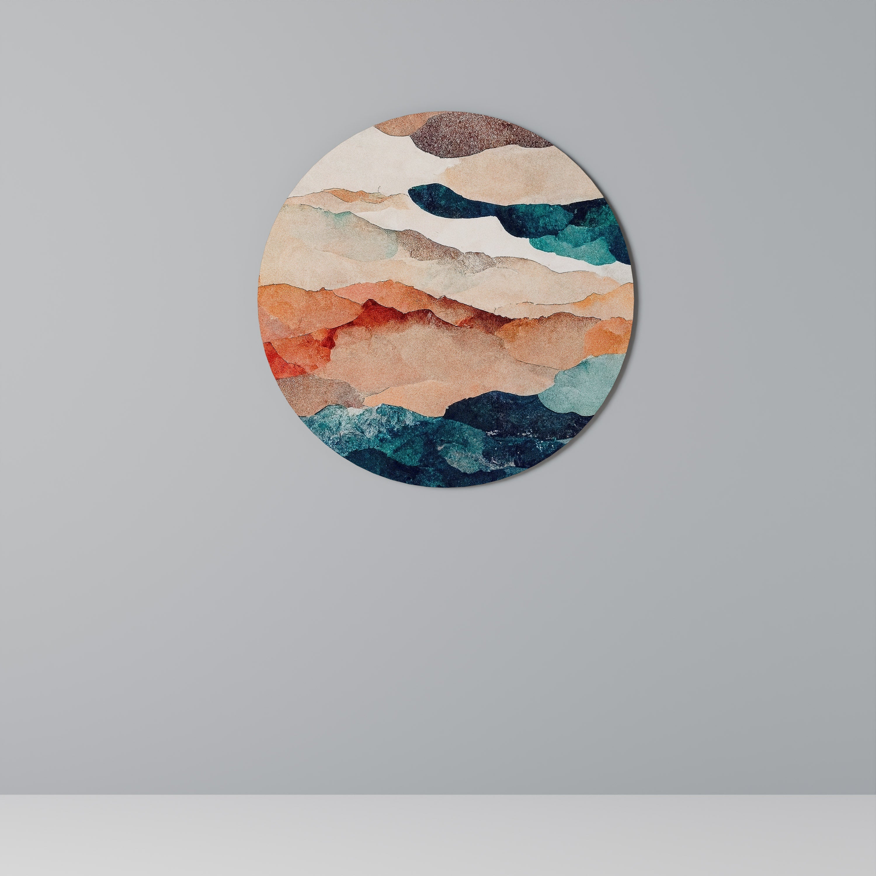 ABSTRAKTE LANDSCHAFT Runde Wandkunst