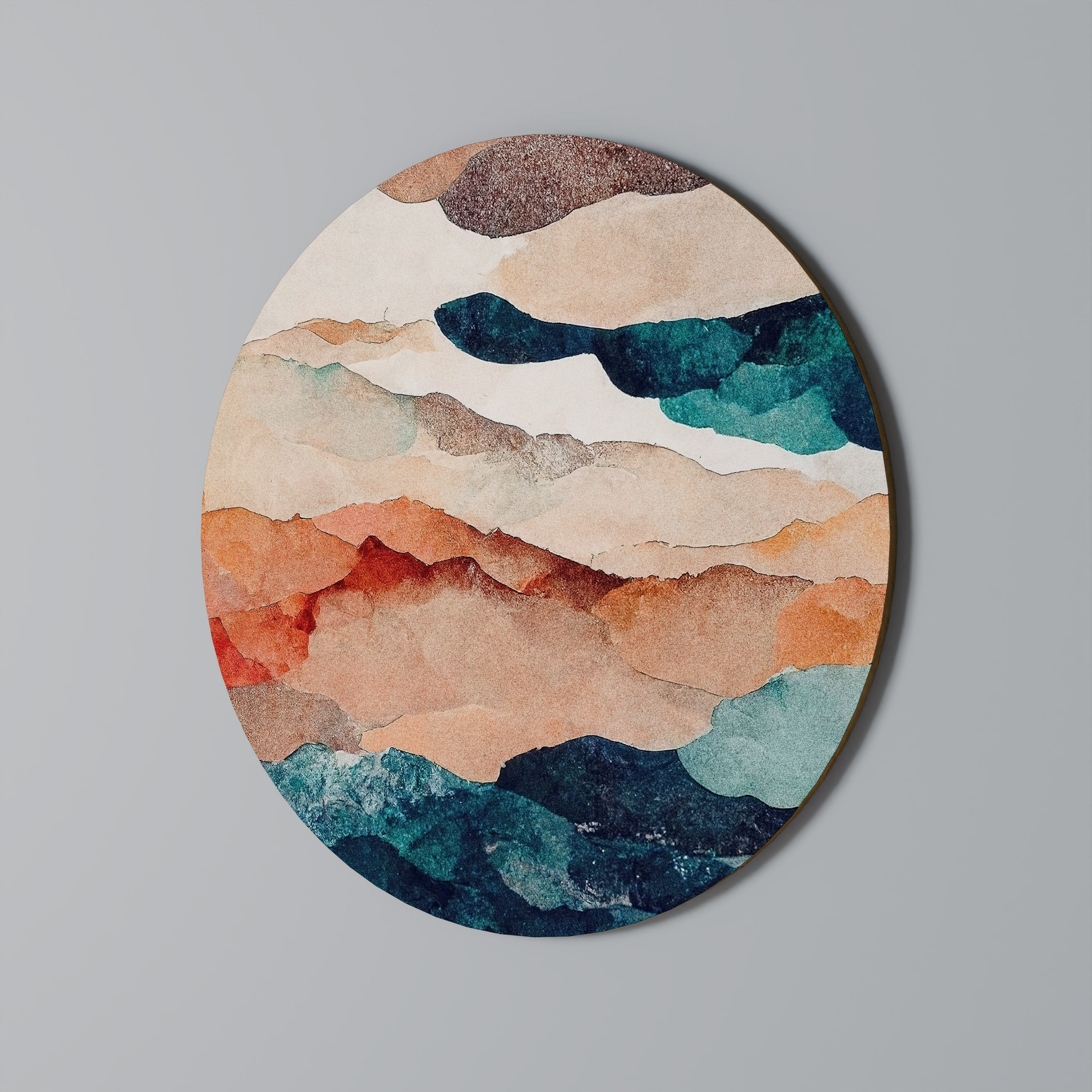 ABSTRAKTE LANDSCHAFT Runde Wandkunst