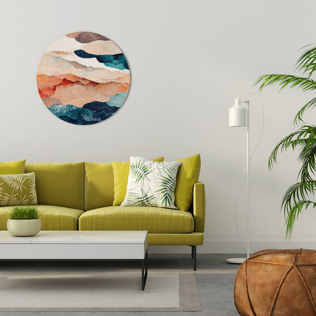 ABSTRAKTE LANDSCHAFT Runde Wandkunst