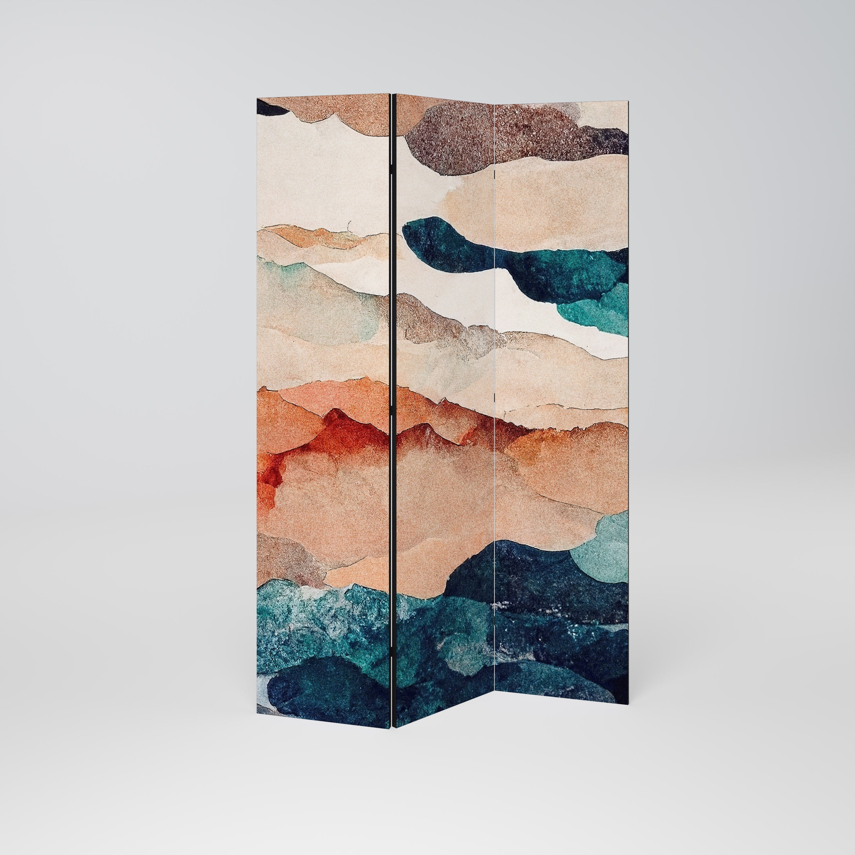 Dekorativer 3-teiliger Raumteiler „ABSTRACT LANDSCAPE“