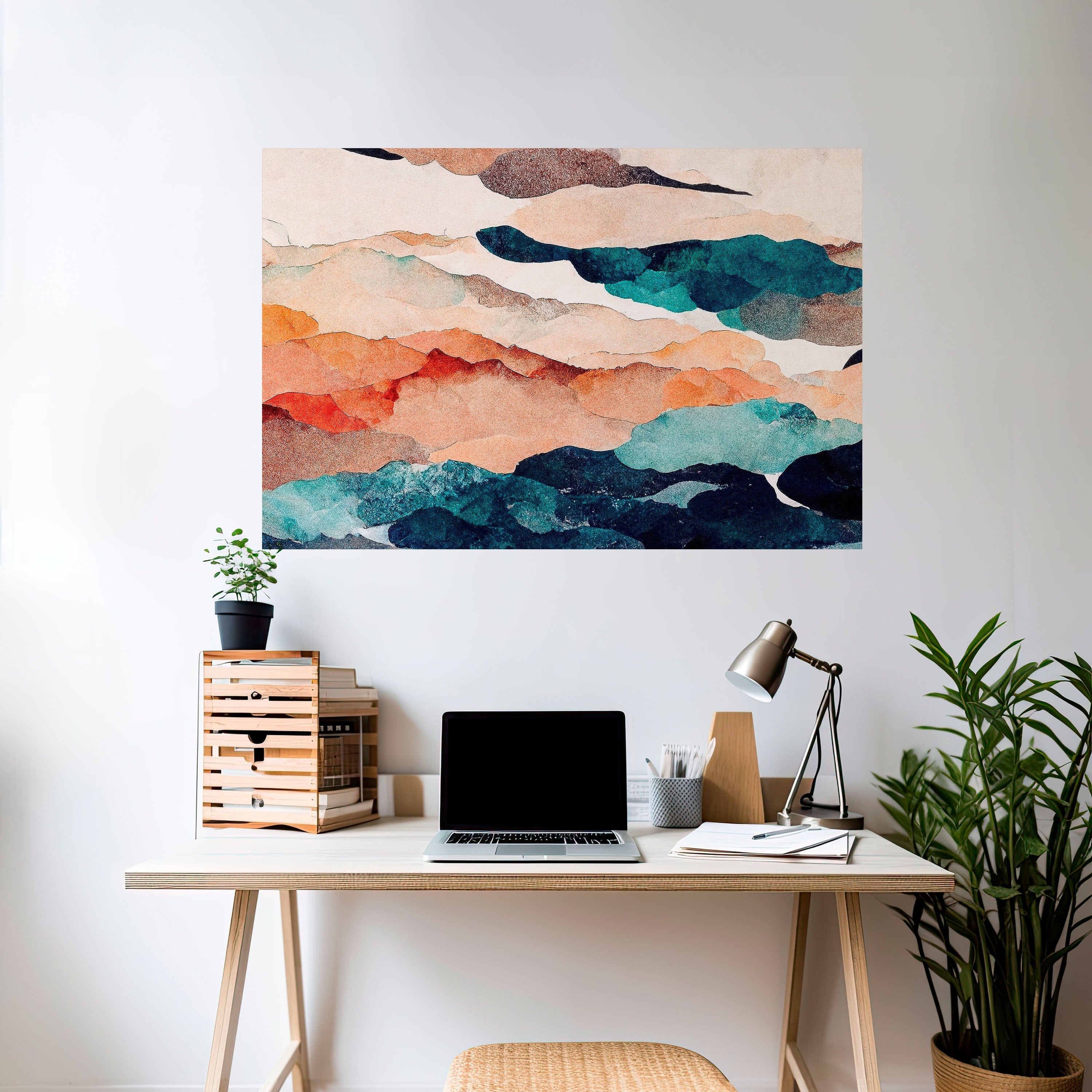 ABSTRAKTE LANDSCHAFT Horizontales Poster zum Abziehen und Aufkleben
