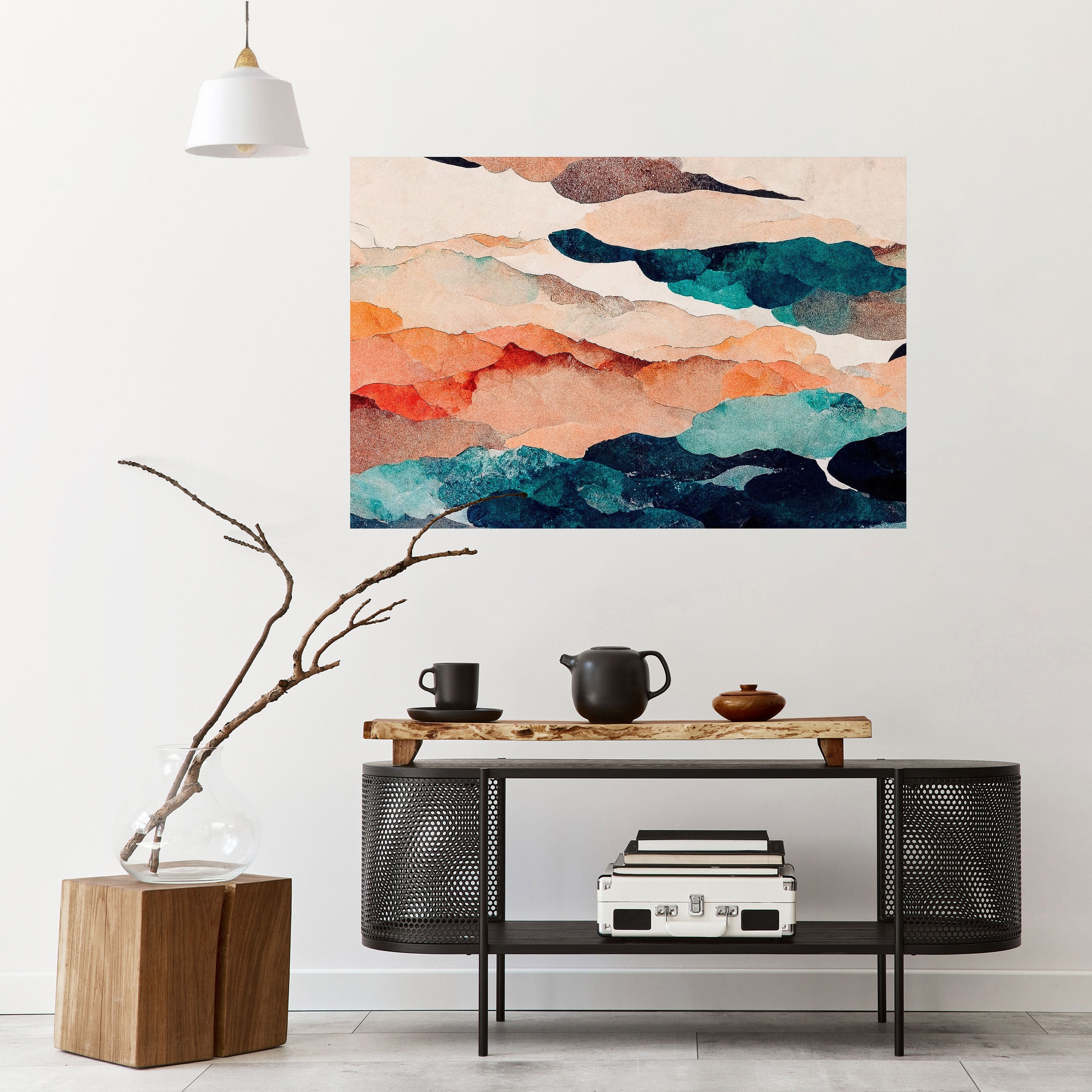 ABSTRAKTE LANDSCHAFT Horizontales Poster zum Abziehen und Aufkleben