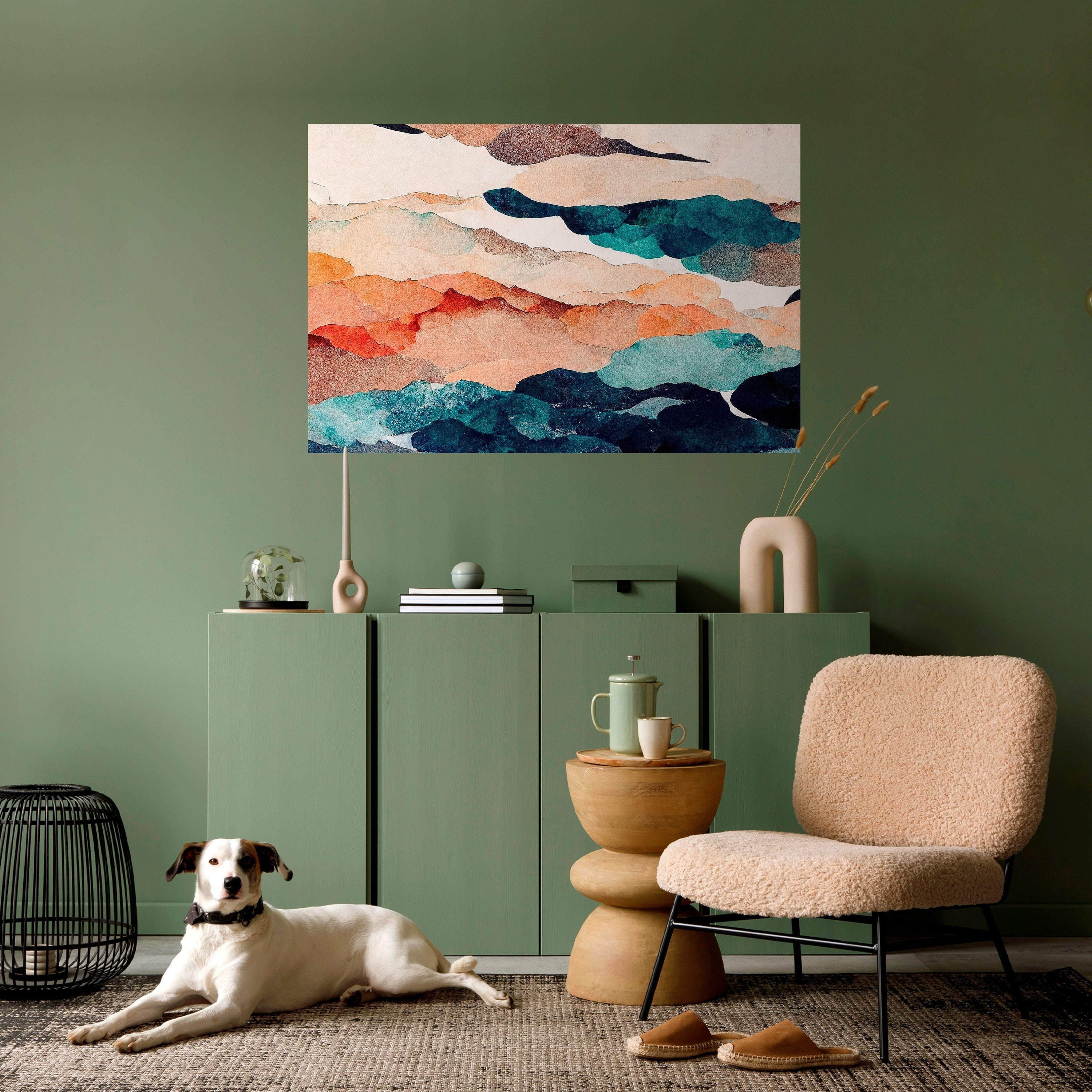 ABSTRAKTE LANDSCHAFT Horizontales Poster zum Abziehen und Aufkleben