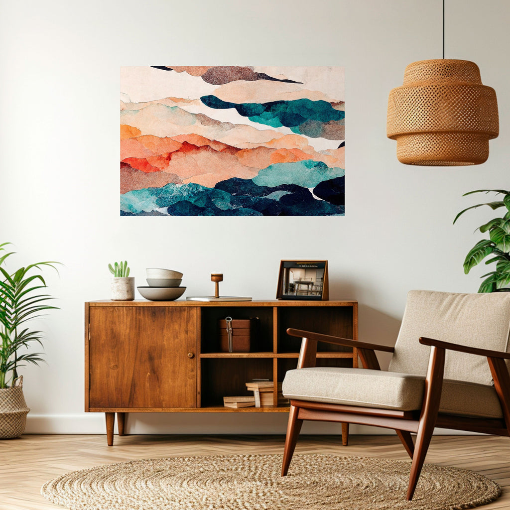 ABSTRAKTE LANDSCHAFT Horizontales Poster zum Abziehen und Aufkleben