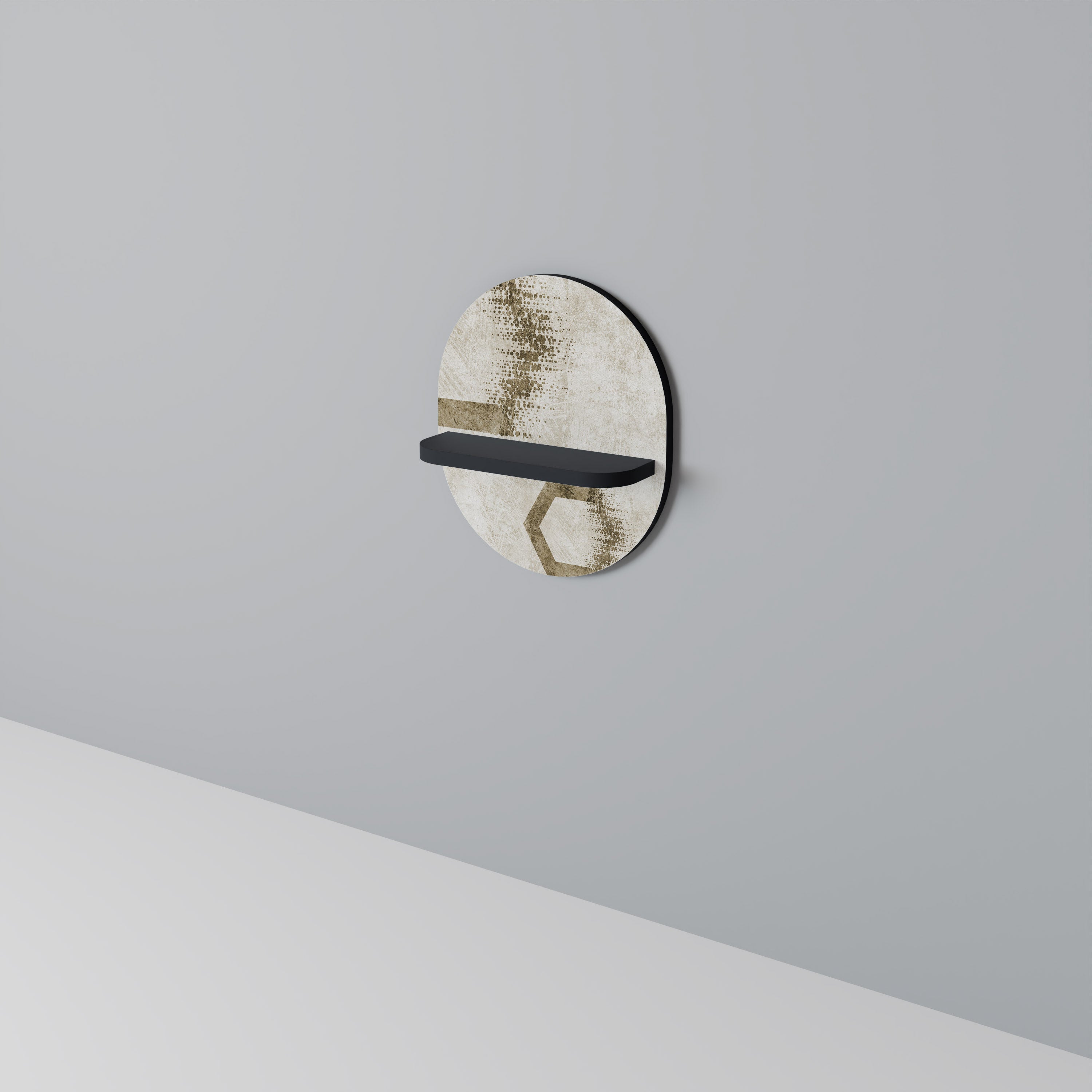 HEXAGONAL SHAPES Ovales Kunstregal in Schwarz