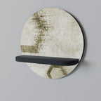 HEXAGONAL SHAPES Round Art Shelf In Black Finish