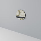 HEXAGONAL SHAPES Round Art Shelf In Black Finish