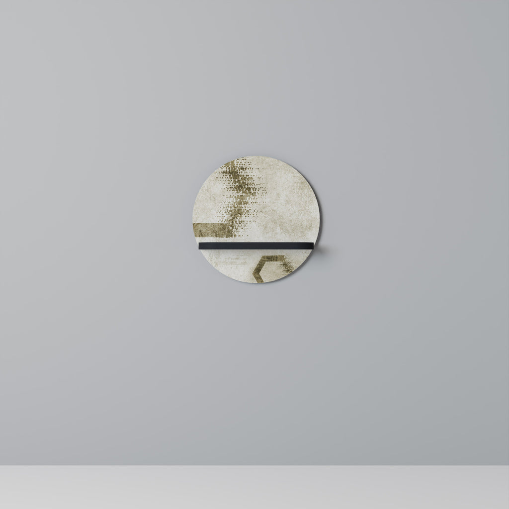 HEXAGONAL SHAPES Round Art Shelf In Black Finish