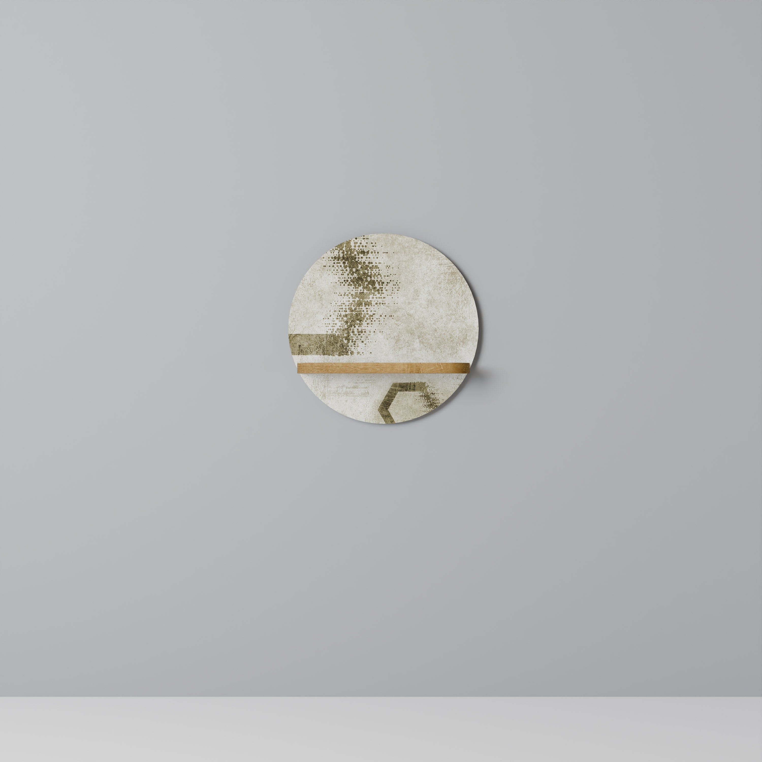 HEXAGONAL SHAPES Rundes Kunstregal in Eiche-Optik