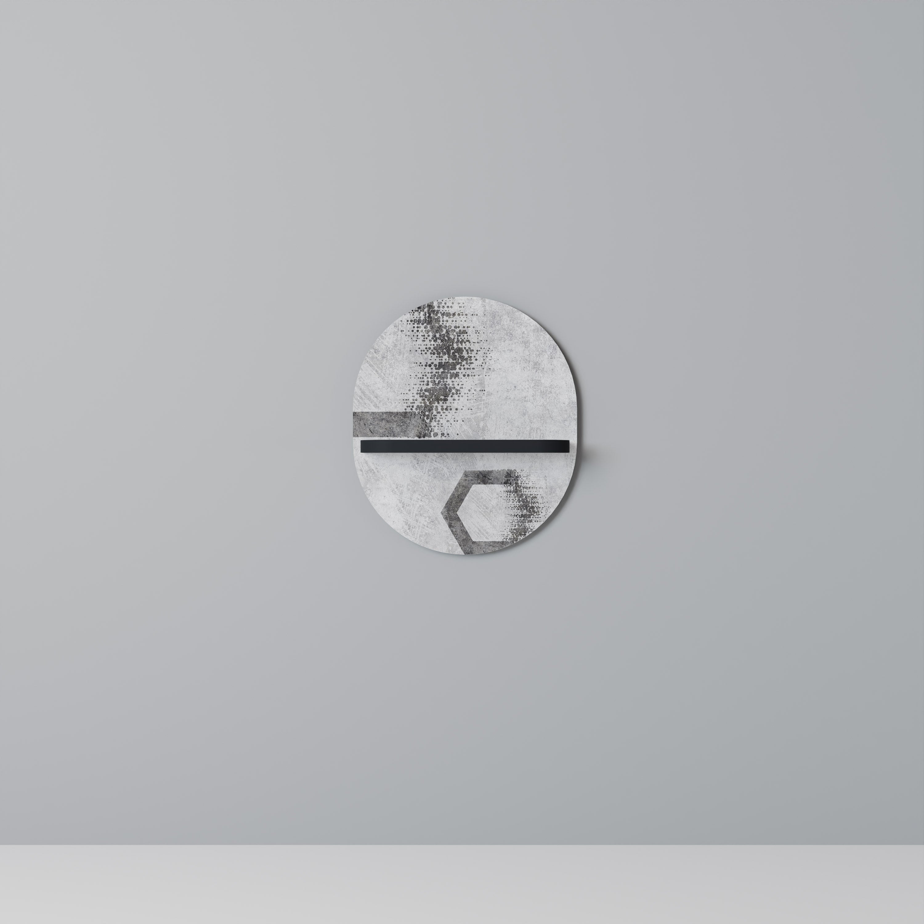 HEXAGONAL FIGURES Ovales Kunstregal in Schwarz