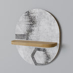 HEXAGONAL FIGURES Ovales Kunstregal in Eiche-Optik