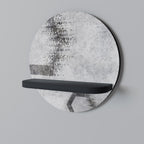 HEXAGONAL FIGURES Round Art Shelf In Black Finish