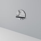 HEXAGONAL FIGURES Round Art Shelf In Black Finish