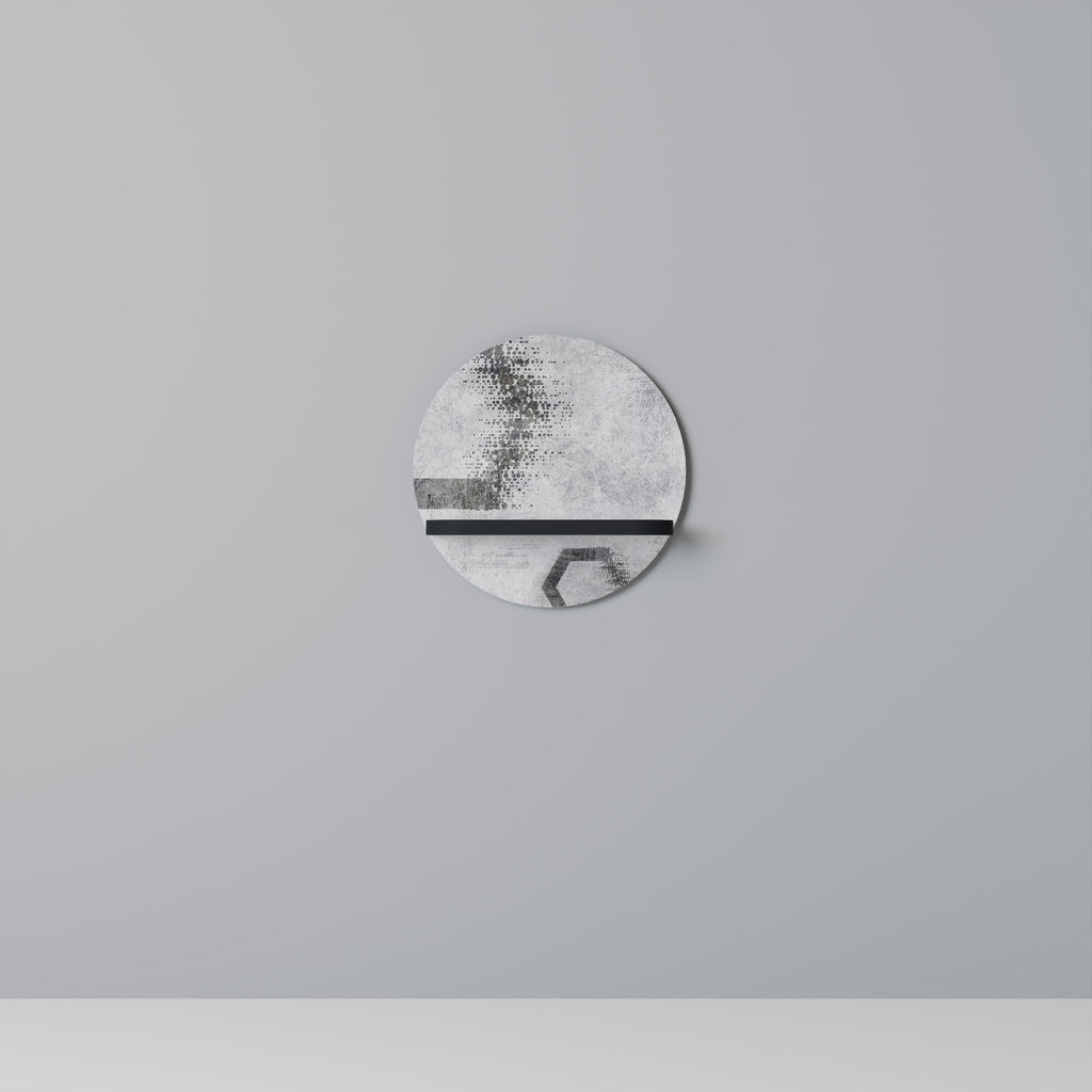 HEXAGONAL FIGURES Round Art Shelf In Black Finish