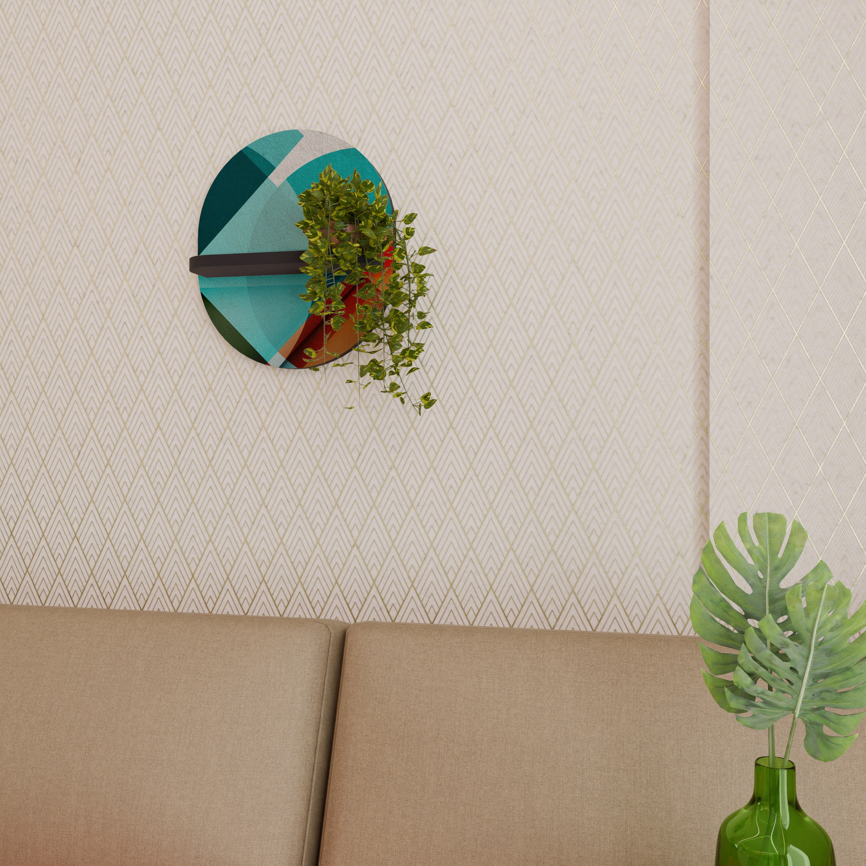 CIRCULAR RHAPSODY Ovales Kunstregal in Schwarz