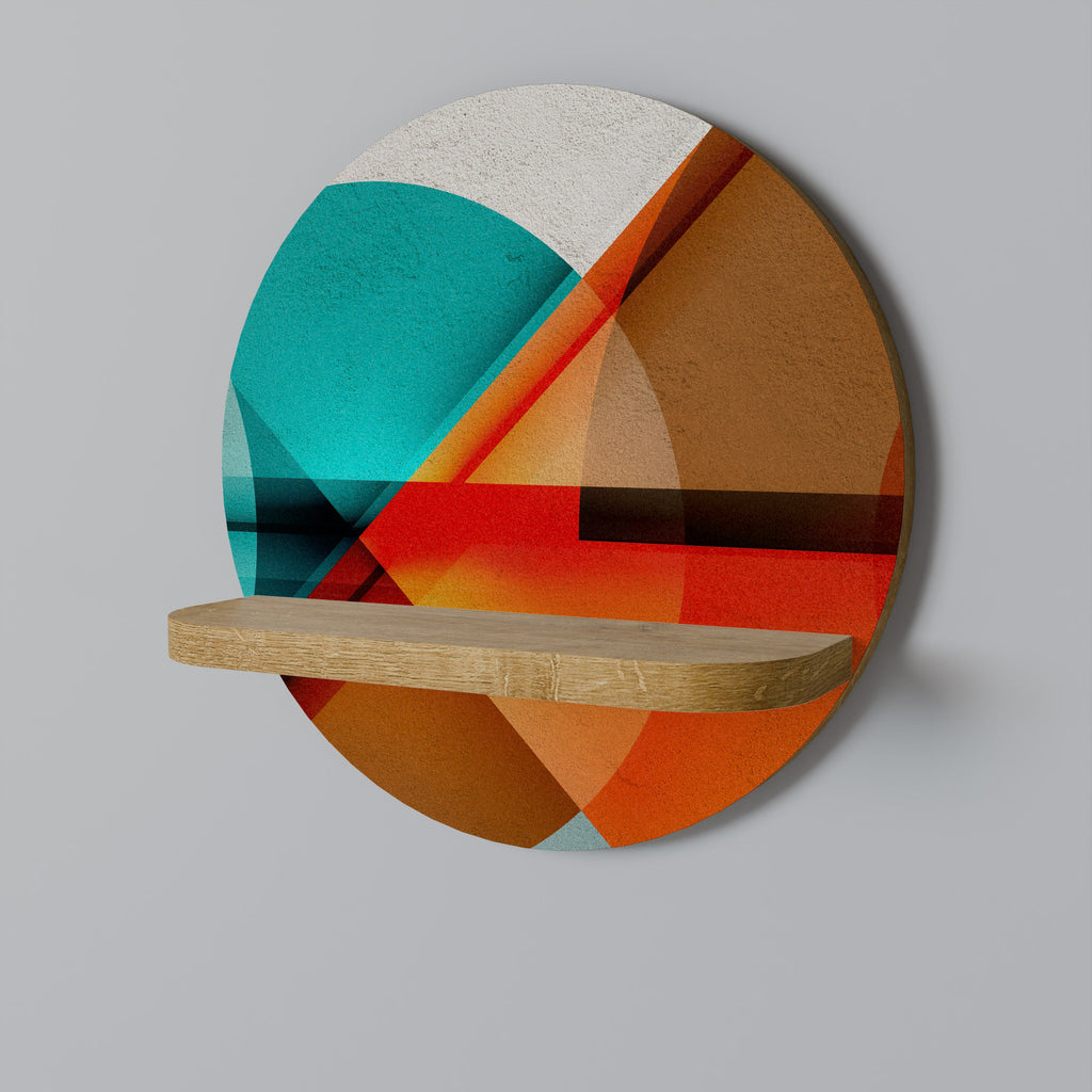 CIRCULAR RHAPSODY Rundes Kunstregal in Eiche-Optik