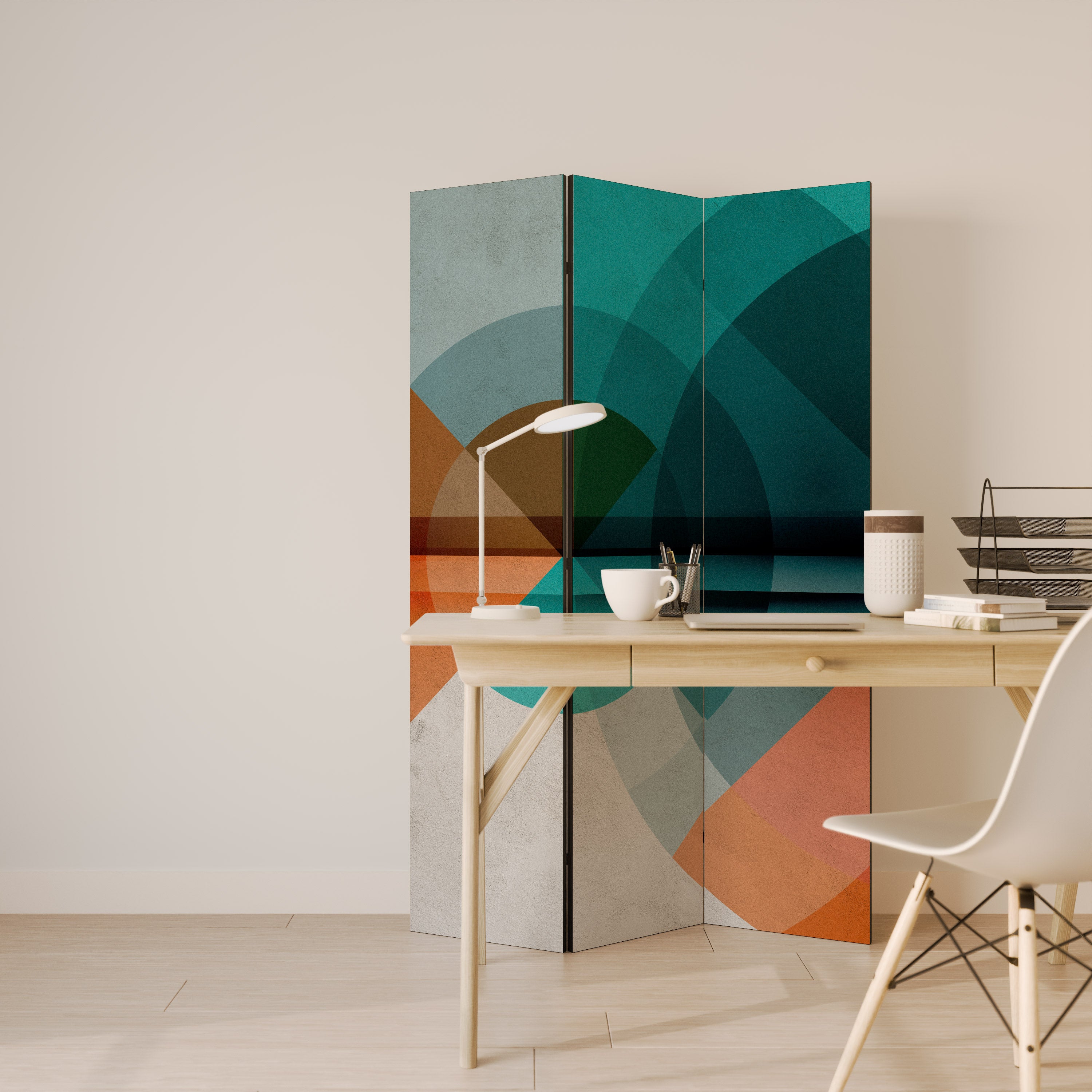 CIRCULAR RHAPSODY 3-Panel Room Divider