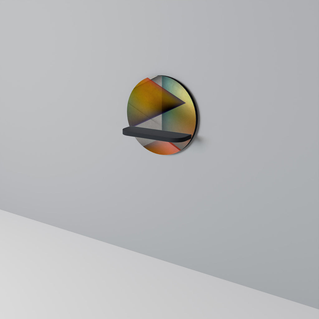 PIERCING SHARPNESS Rundes Kunstregal in Schwarz