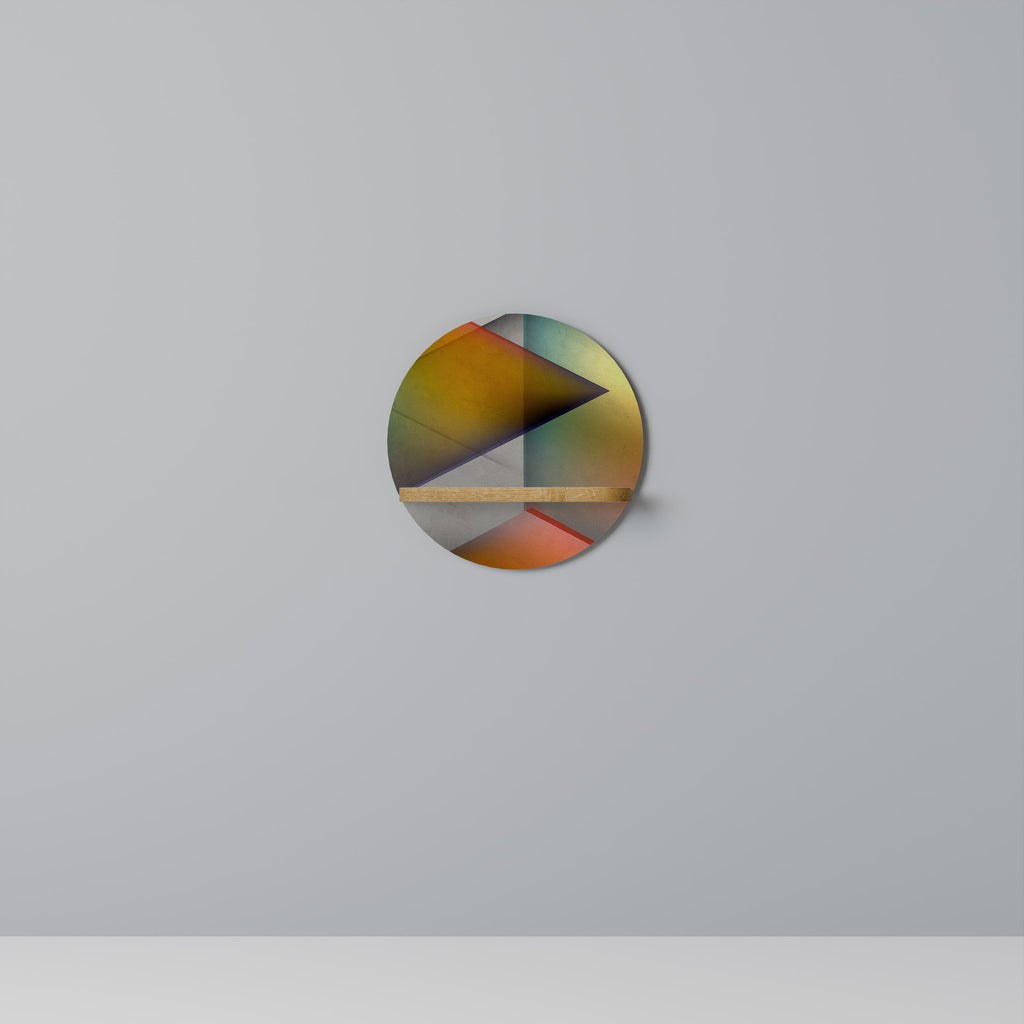 PIERCING SHARPNESS Rundes Kunstregal in Eiche-Optik