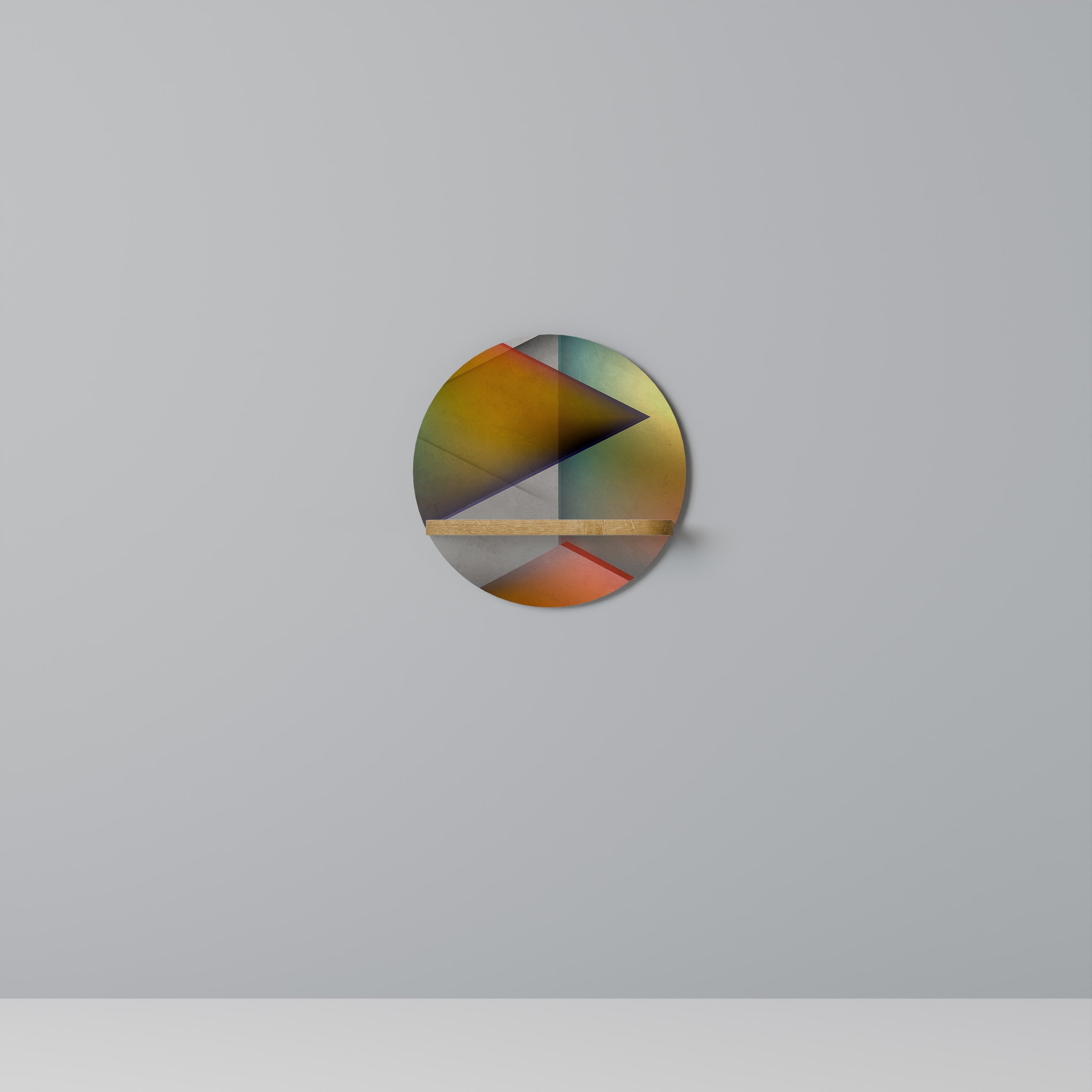 PIERCING SHARPNESS Rundes Kunstregal in Eiche-Optik