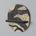 UNIFIED FRAGMENTS Oval Art Shelf In Black Finish