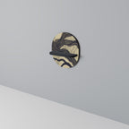 UNIFIED FRAGMENTS Oval Art Shelf In Black Finish