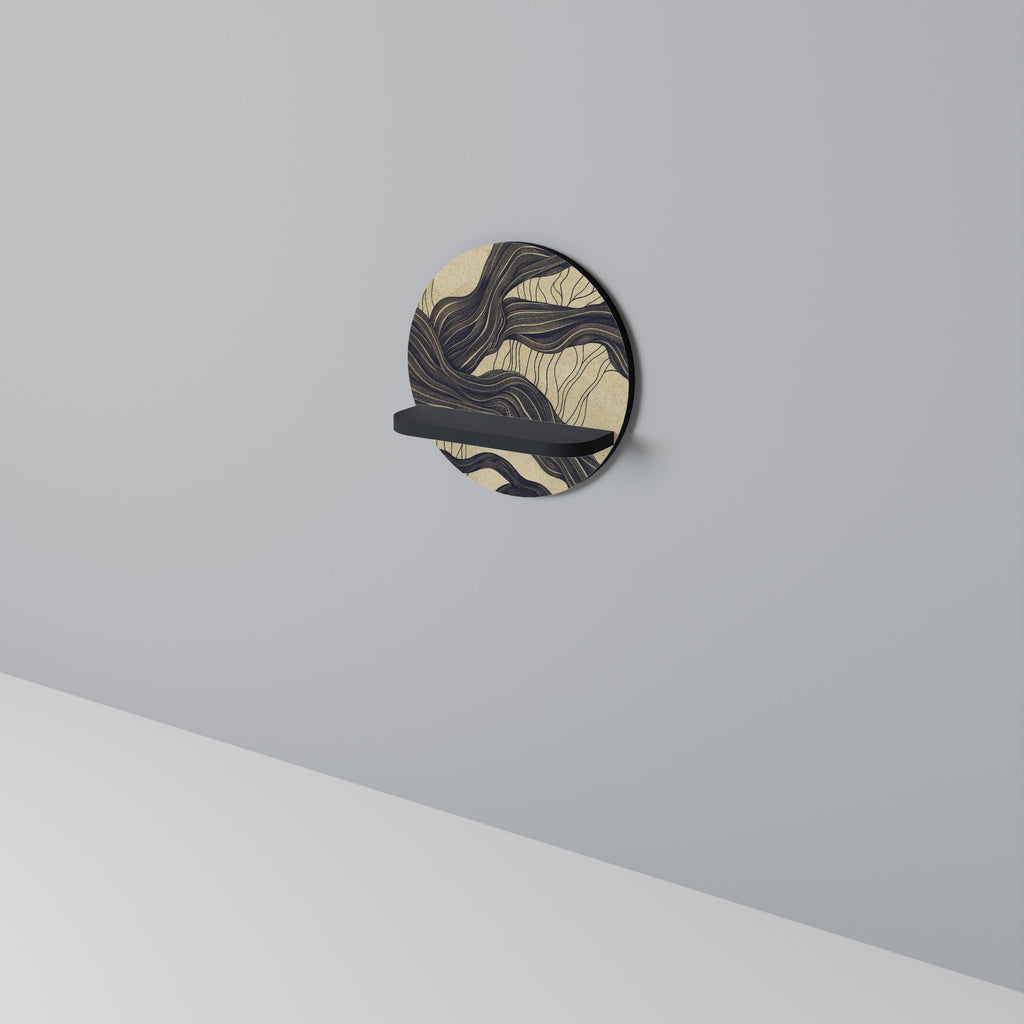 UNIFIED FRAGMENTS Rundes Kunstregal in Schwarz