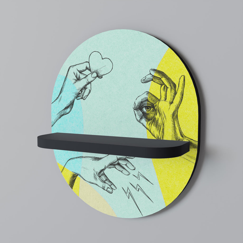 BODY LANGUAGE Ovales Kunstregal in Schwarz