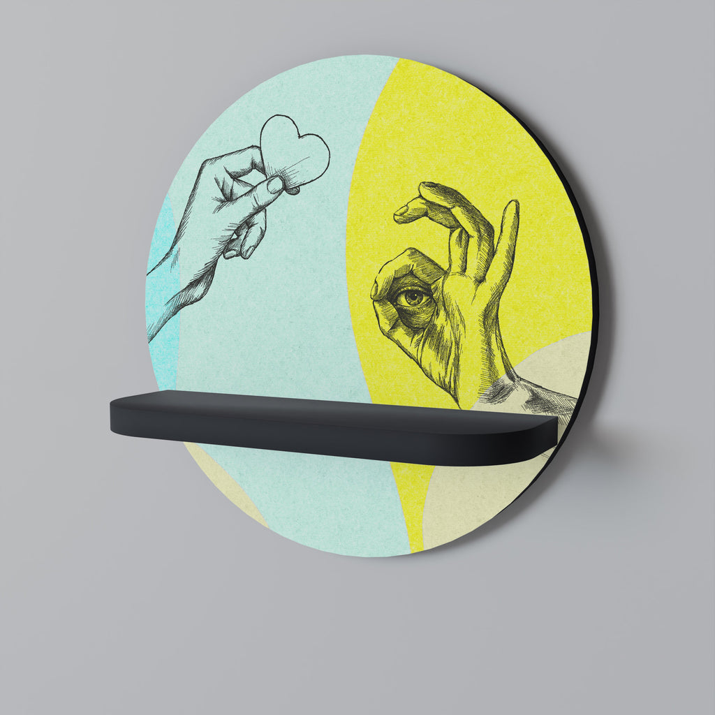 BODY LANGUAGE Rundes Kunstregal in Schwarz