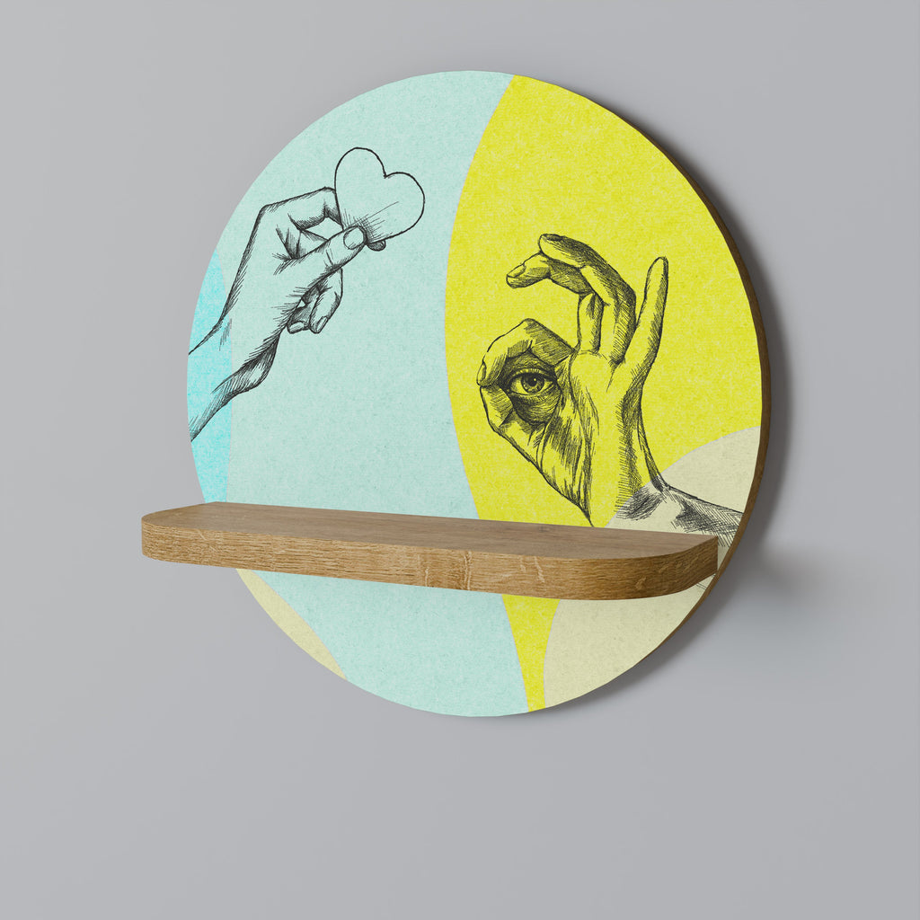 BODY LANGUAGE Rundes Kunstregal in Eiche-Optik