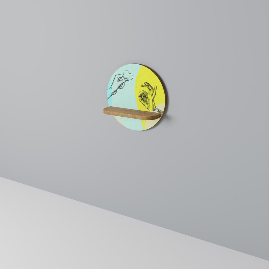 BODY LANGUAGE Rundes Kunstregal in Eiche-Optik