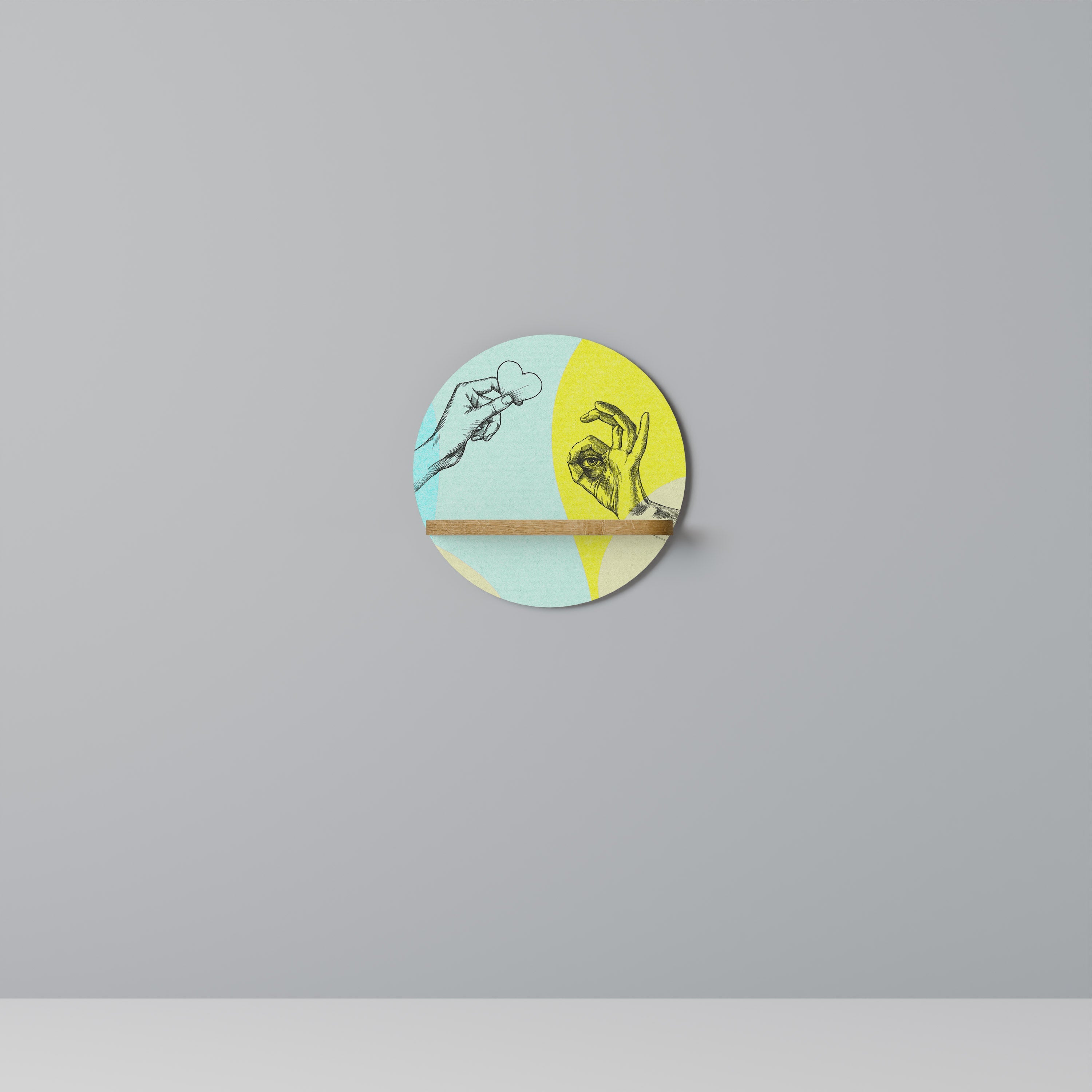 BODY LANGUAGE Rundes Kunstregal in Eiche-Optik