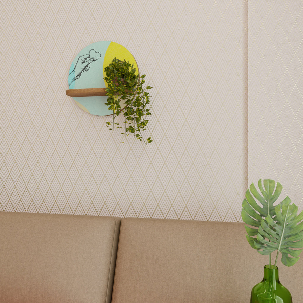 BODY LANGUAGE Rundes Kunstregal in Eiche-Optik