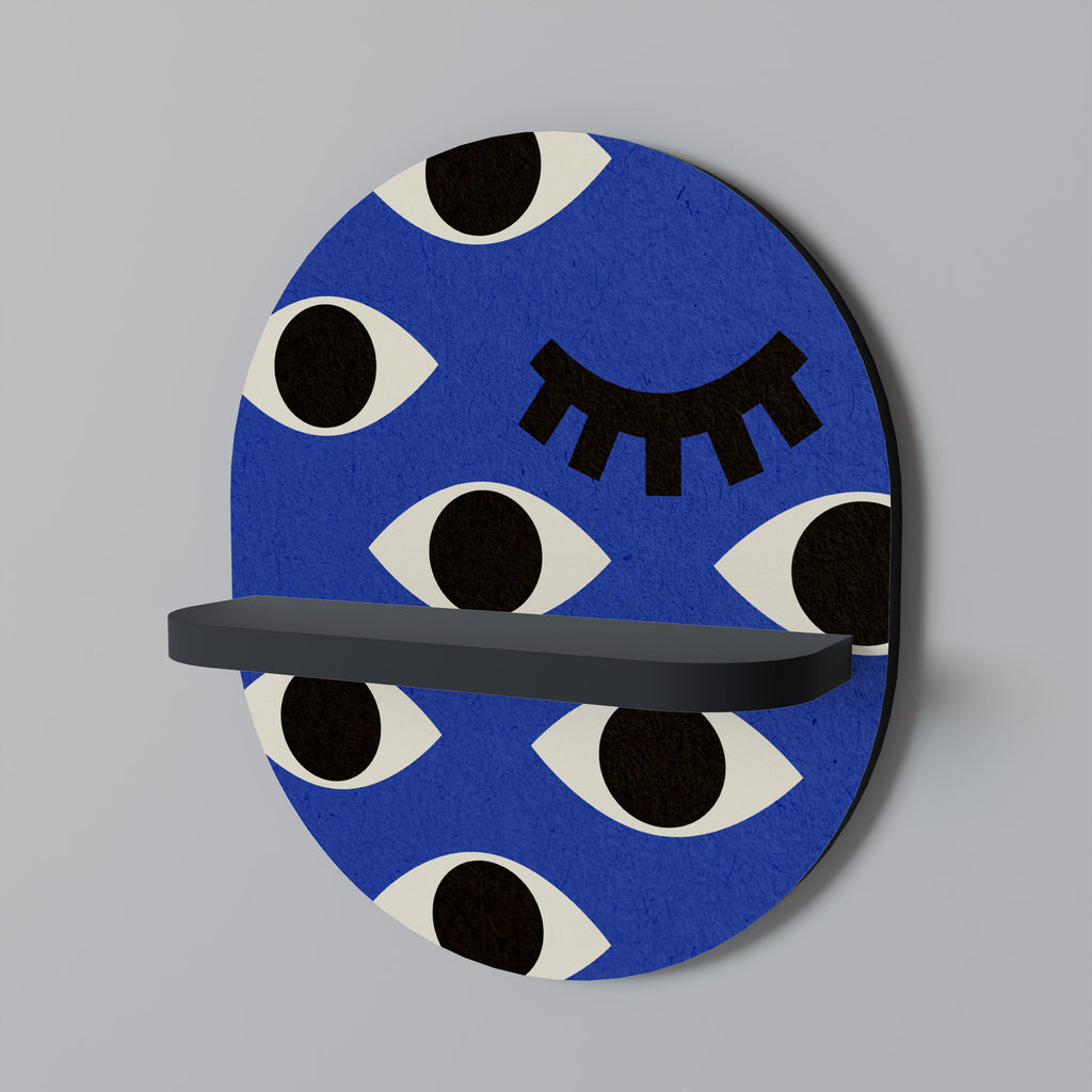 GEOMETRIC EYES Ovales Kunstregal in Schwarz