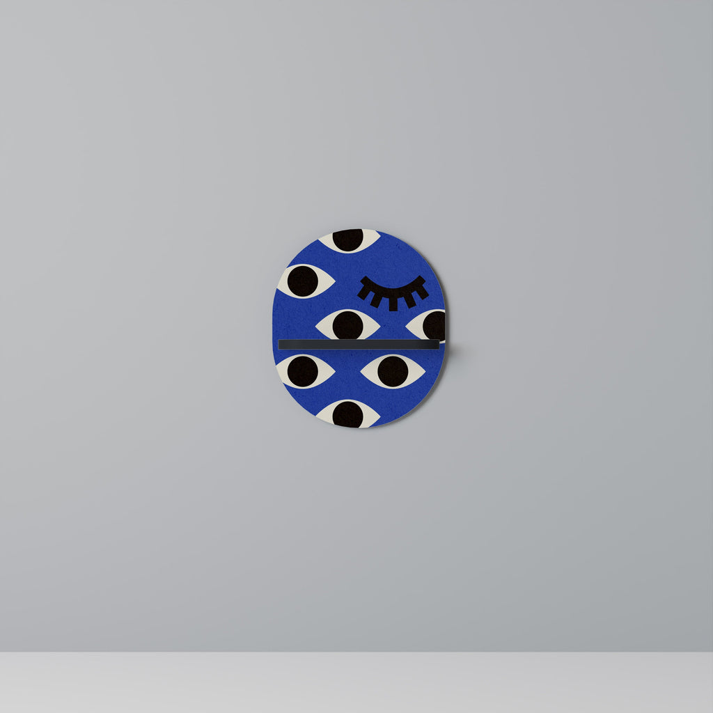 GEOMETRIC EYES Ovales Kunstregal in Schwarz