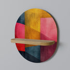 COLORFUL SOUNDS Ovales Kunstregal in Eiche-Optik