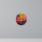 COLORFUL SOUNDS Ovales Kunstregal in Eiche-Optik