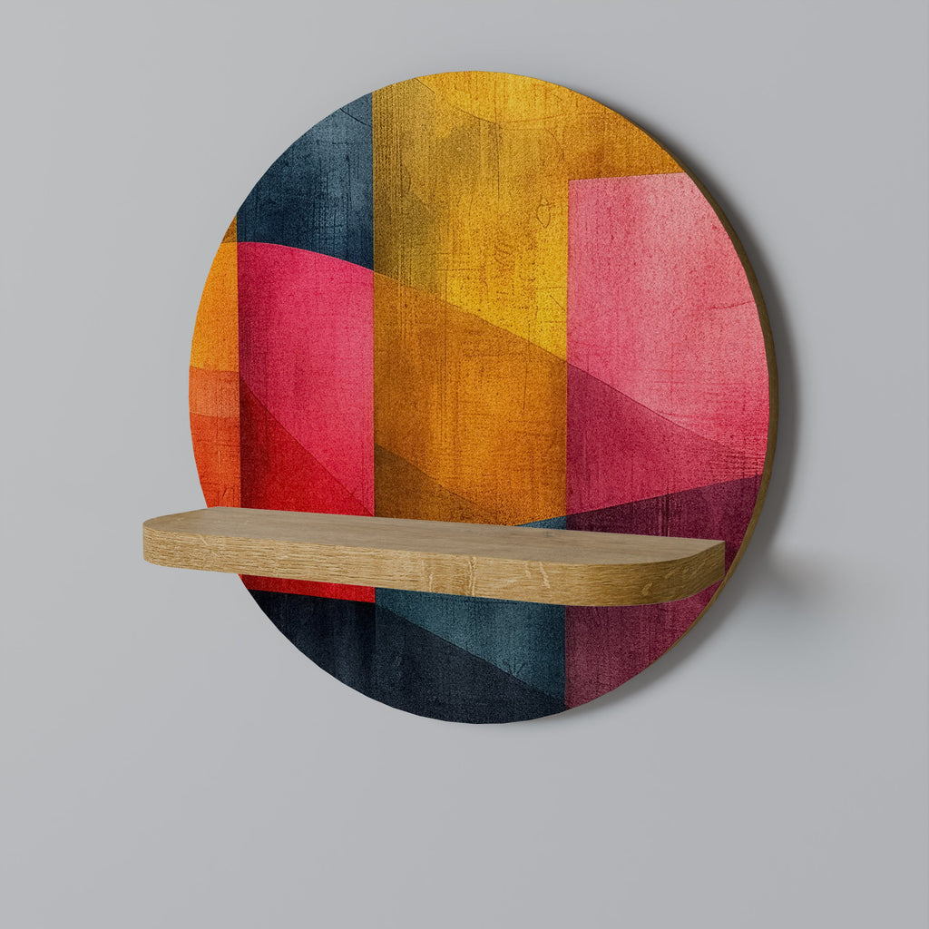 COLORFUL SOUNDS Rundes Kunstregal in Eiche-Optik