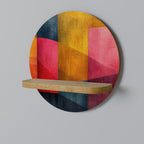 COLORFUL SOUNDS Rundes Kunstregal in Eiche-Optik